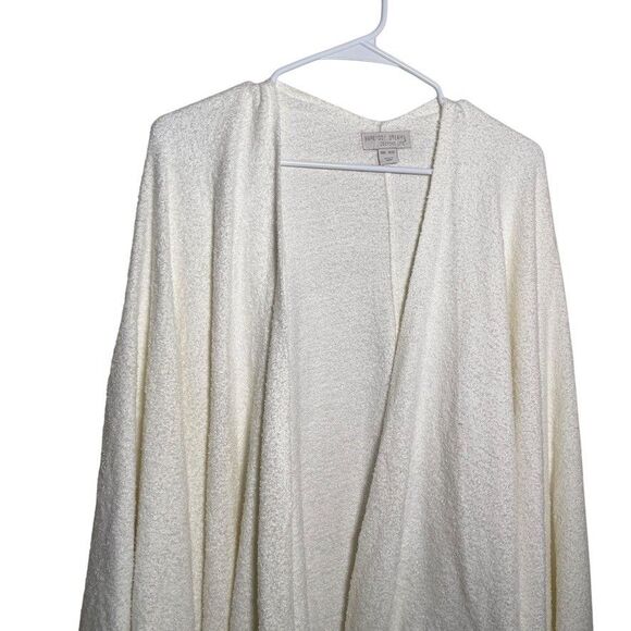 Barefoot Dreams Sweater Women's One Size Ivory Cozychic Lite Poncho Wrap Shawl - Picture 2 of 10